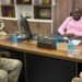 Members of the delegation of the British Royal Navy meet with the Director General of the Sierra Leone Ports and Harbour Authority (SLPHA), Yankuba Askia Bio. Image, SLPHA.