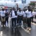 Andrew Jaiah Kaikai, Executive Director of NDLEA, takes part in a health walk on June 20th, as part of commemoration of World Drugs Day. The walk was held ahead of the day itself on June 26. Image, NDLEA.