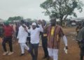 Paramount Chief Elect Maada Joe Kpunyeh Kebbie celebrates with supporters shortly after been declared victorious on Sunday 14th June, 2026. Image/Brima Sannoh, ManoReporters.