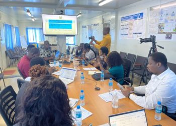 Officials from the National Public Health Agency and the Children’s Advocacy Forum address journalists and bloggers at the EOC on Tuesday, September 29, 2026. Image, Kemo Cham, ManoReporters.